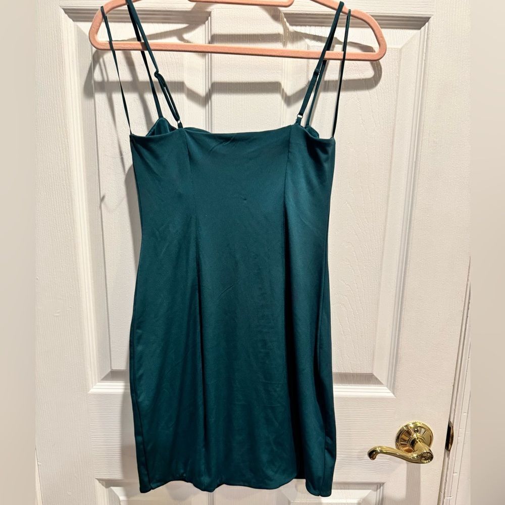 AFRM Silas Floral Appliqué Minidress In Botanical Green Size medium - Picture 7 of 8